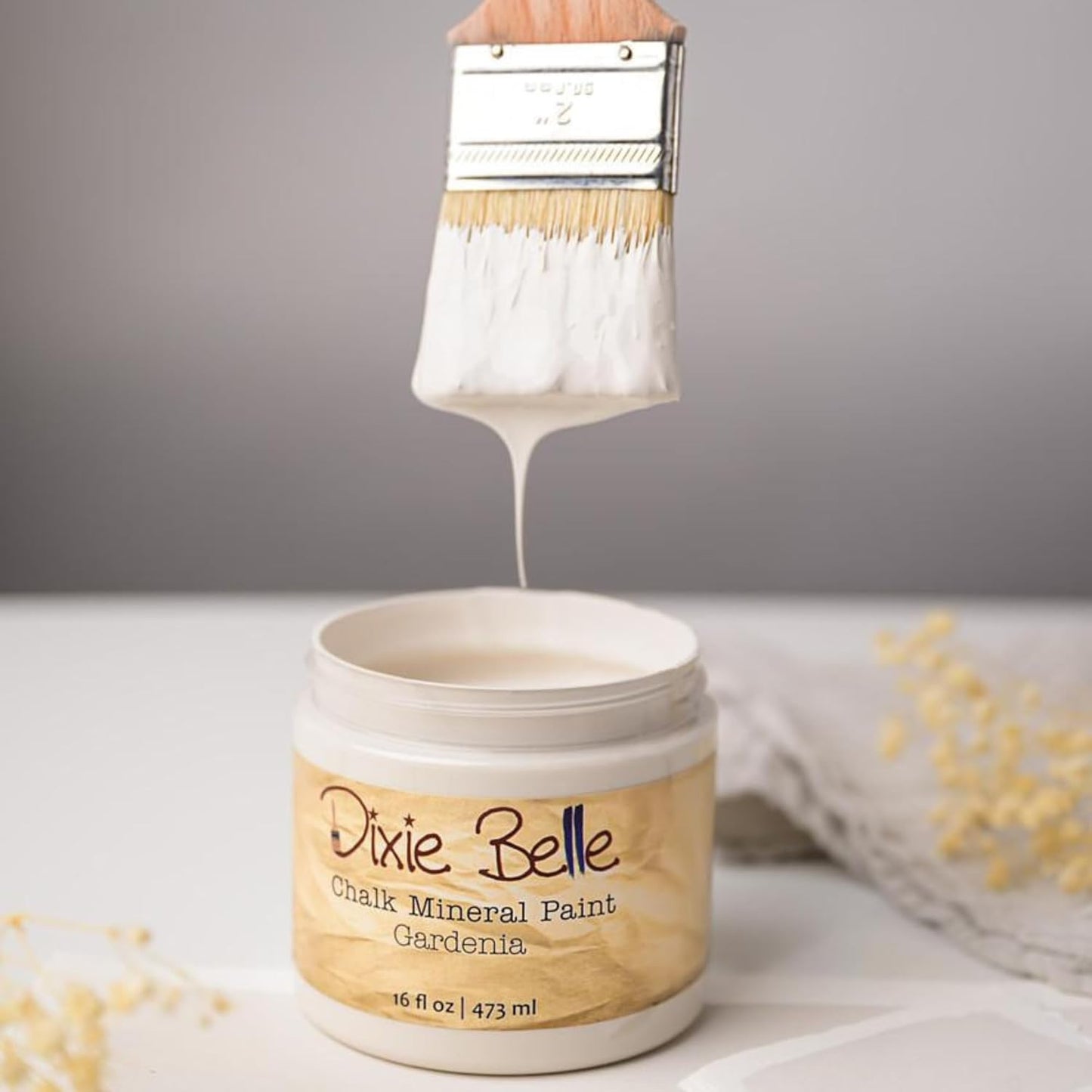 Dixie Belle Paint Company Chalk Finish Furniture Paint – Gardenia (4oz) – Matte Chic Chalk Mineral DIY Furniture Paint