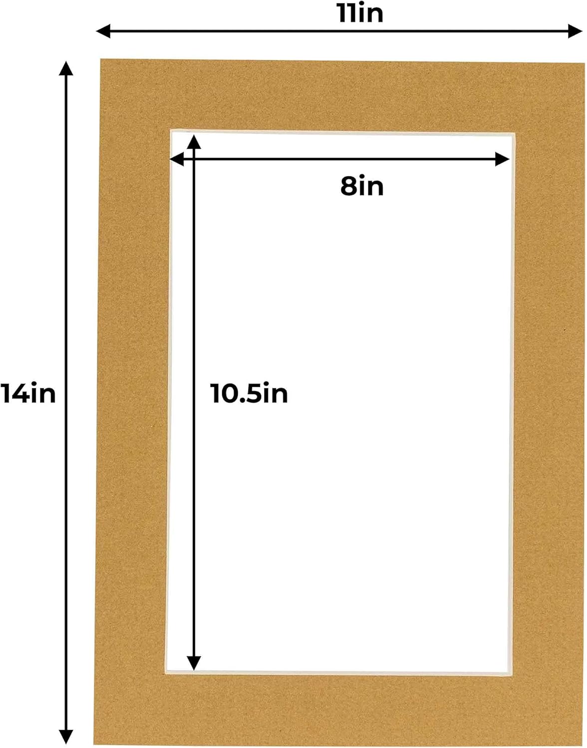 11x14 Mat for 8.5x11 Photo - Precut Rattan Beige Picture Matboard for Frames Measuring 11 x 14 Inches - Bevel Cut Matte to Display Art Measuring 8.5 x 11 Inches - Acid Free Pack of 25 MATS