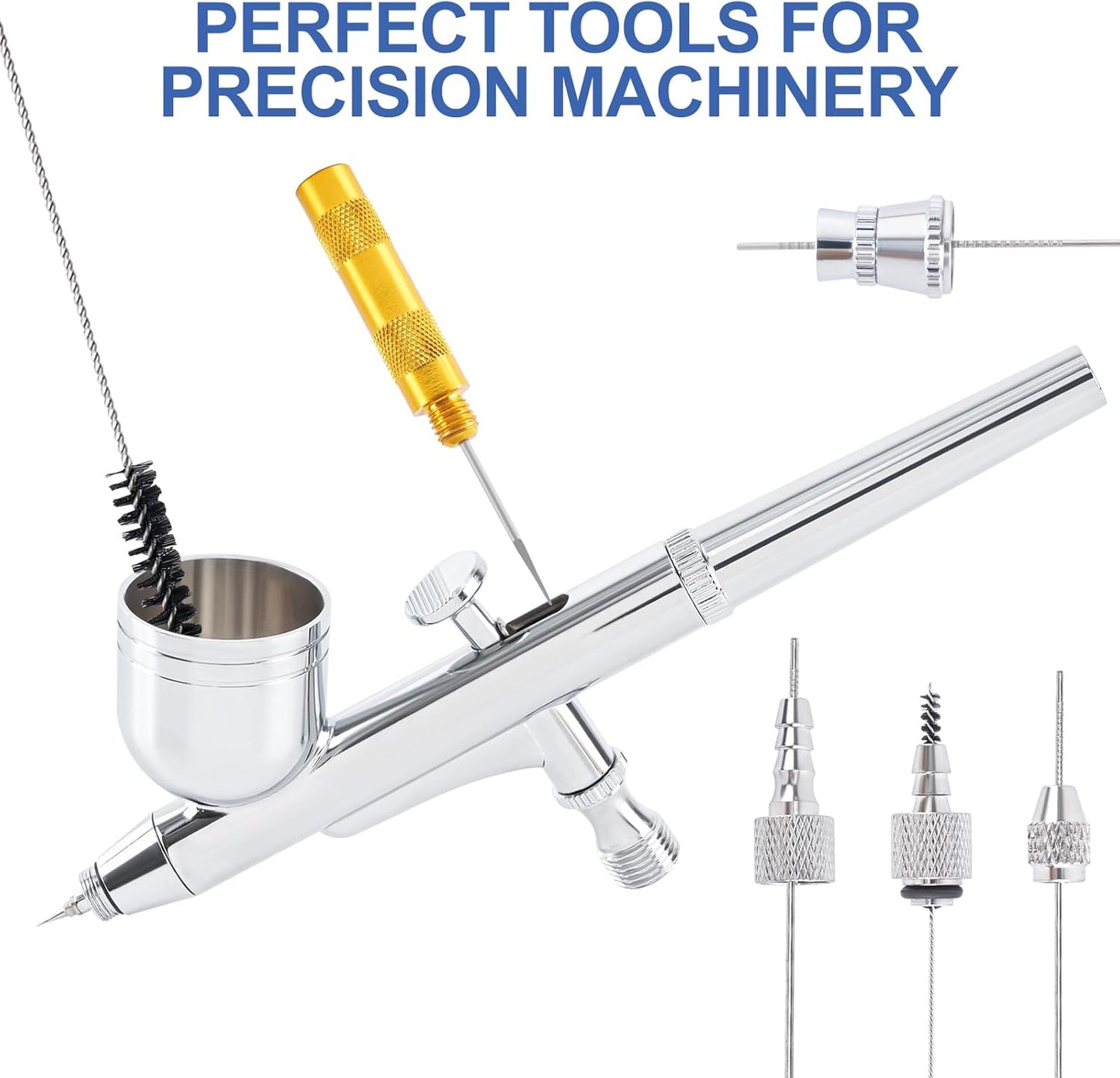 Airbrush Cleaning Kit, Airbrush Cleaner for Spray Paint Airbrush Cleaning, 16PCS Airbrush Accessories with 10 Cleaning Needles, 5 Cleaning Brushes and 1 Sharp Pick Needle