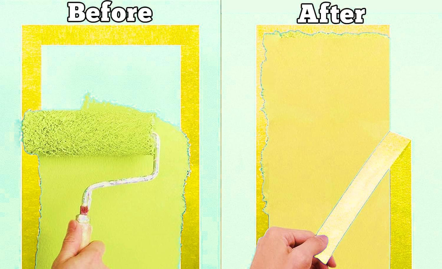 5 Rolls Pinstripe Tape - Masking Tape 1/16", 1/8", 1/4", 1/2", 3/4" - Thin Painters Masking Automotive Tape for DIY, Car, Auto, Paint, Art, Tumblers (Yellow)