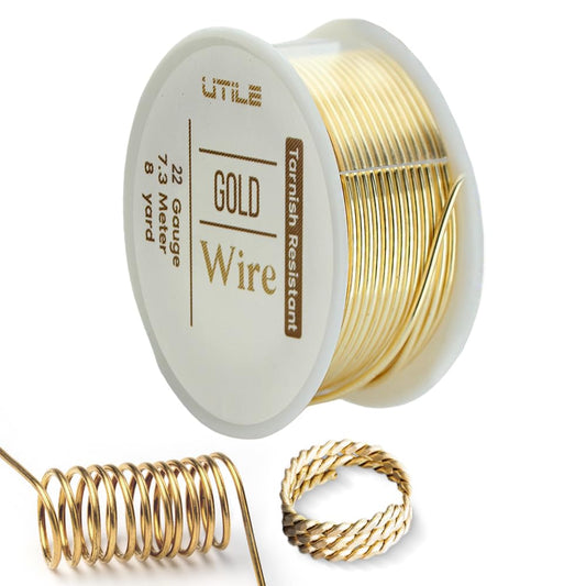 UTILE 18 20 22 24 Gauge 90 ft 99.9% Pure Soft Copper Wire for Electroculture Gardening, Jewelry Making, Crafting Wire Bendable, Plant Wire (Gold 22)