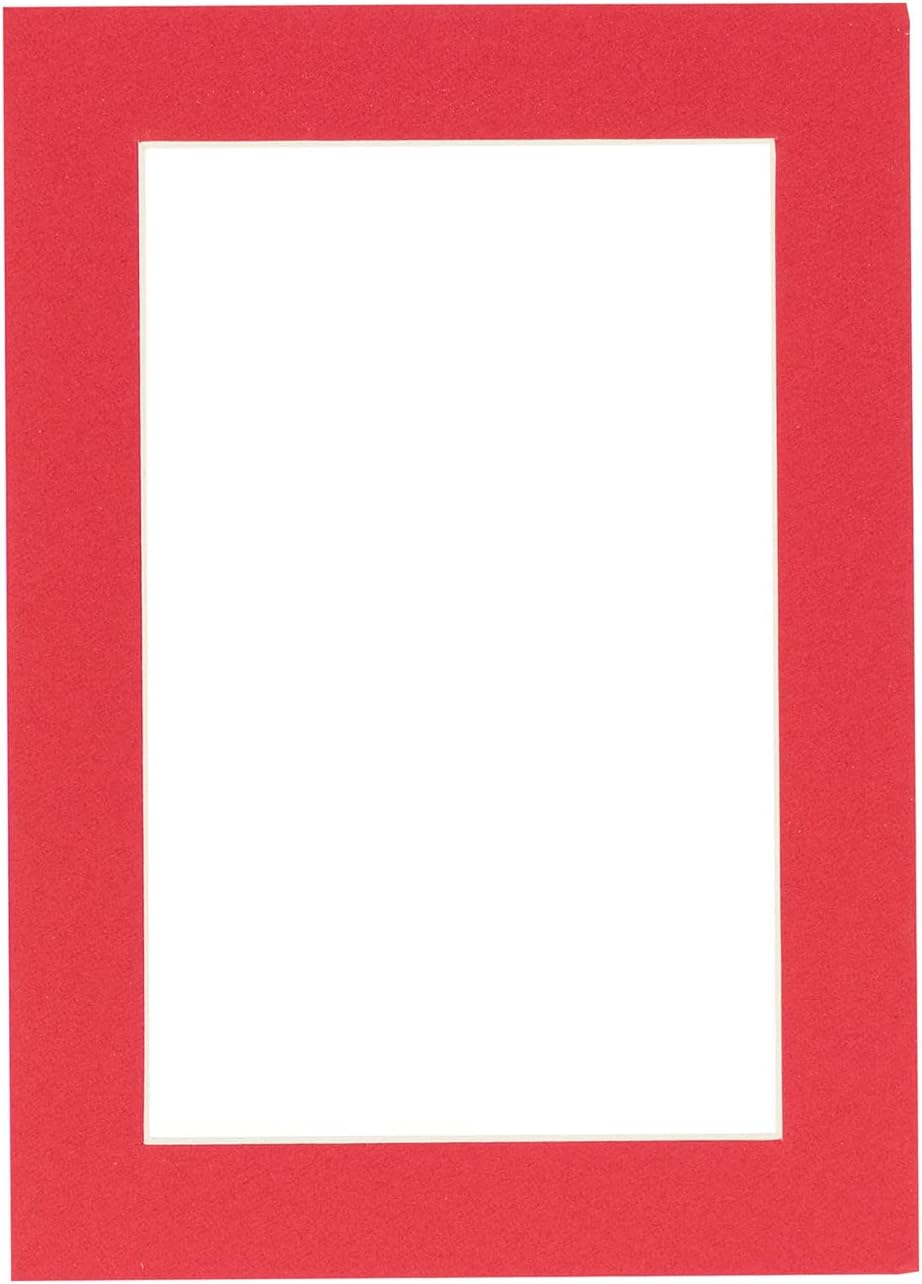 Poster Palooza Pack of TEN 11x14 Mats Bevel Cut for 8.5x11 Photos - Acid Free Cardinal Red Precut Matboards For Pictures, Photos, Framing - 4-ply Thickness