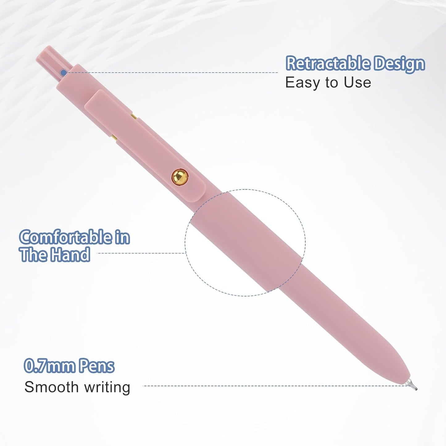 Gel Pens 6Pcs, 0.7mm Smooth Writing Black Ink Pens for Journaling, Cute Aesthetic Office Desk Accessories, School Supplies, Gift for Students & Artists (6Pcs Morandi-Black Ink)