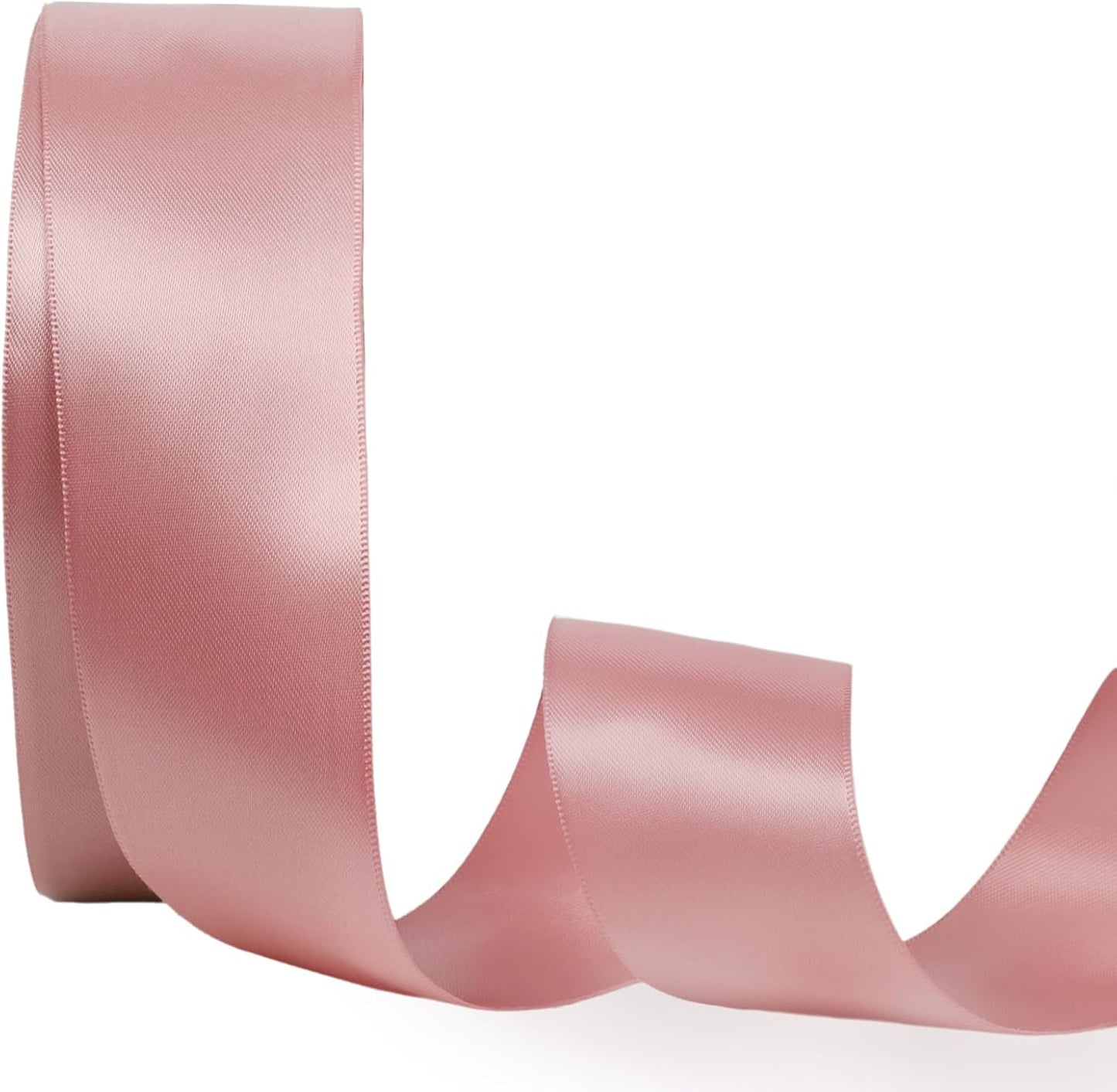 LaRibbons 1 1/2 Inch 50 Yard Double Faced Satin Ribbon,Dust Pink Satin Craft Fabric Ribbon for Gift Wrapping Floral Bouquets Wedding Party Decoration