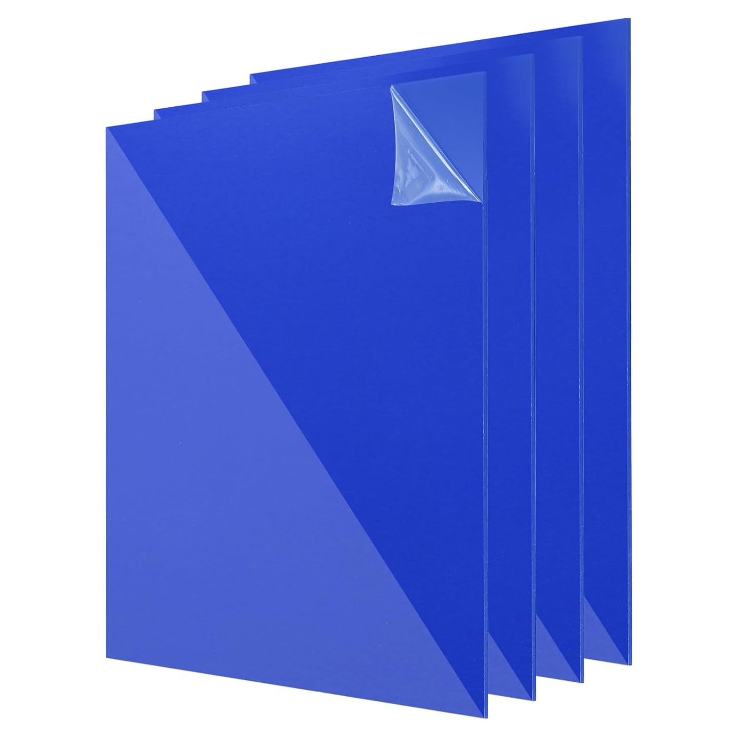 uxcell 4Pcs Acrylic Sheets 8x8 Inch Acrylic Panel 1/8 Inch-3mm Plastic Board for Picture Frames Sign Holders DIY Display Projects Craft, Clear Blue