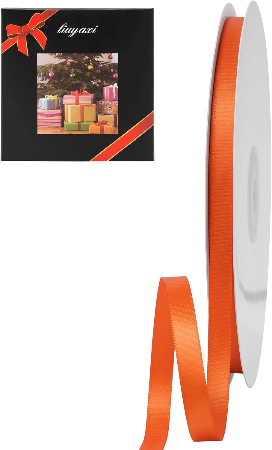 LIUYAXI Torrid Double Faced Satin Ribbon, 1/4" X Continuous 50 Yards, Thin Ribbons Perfect for Gift Wrapping Wedding Invitation Card Hair Bows Tag Floral Arrangement DIY Craft