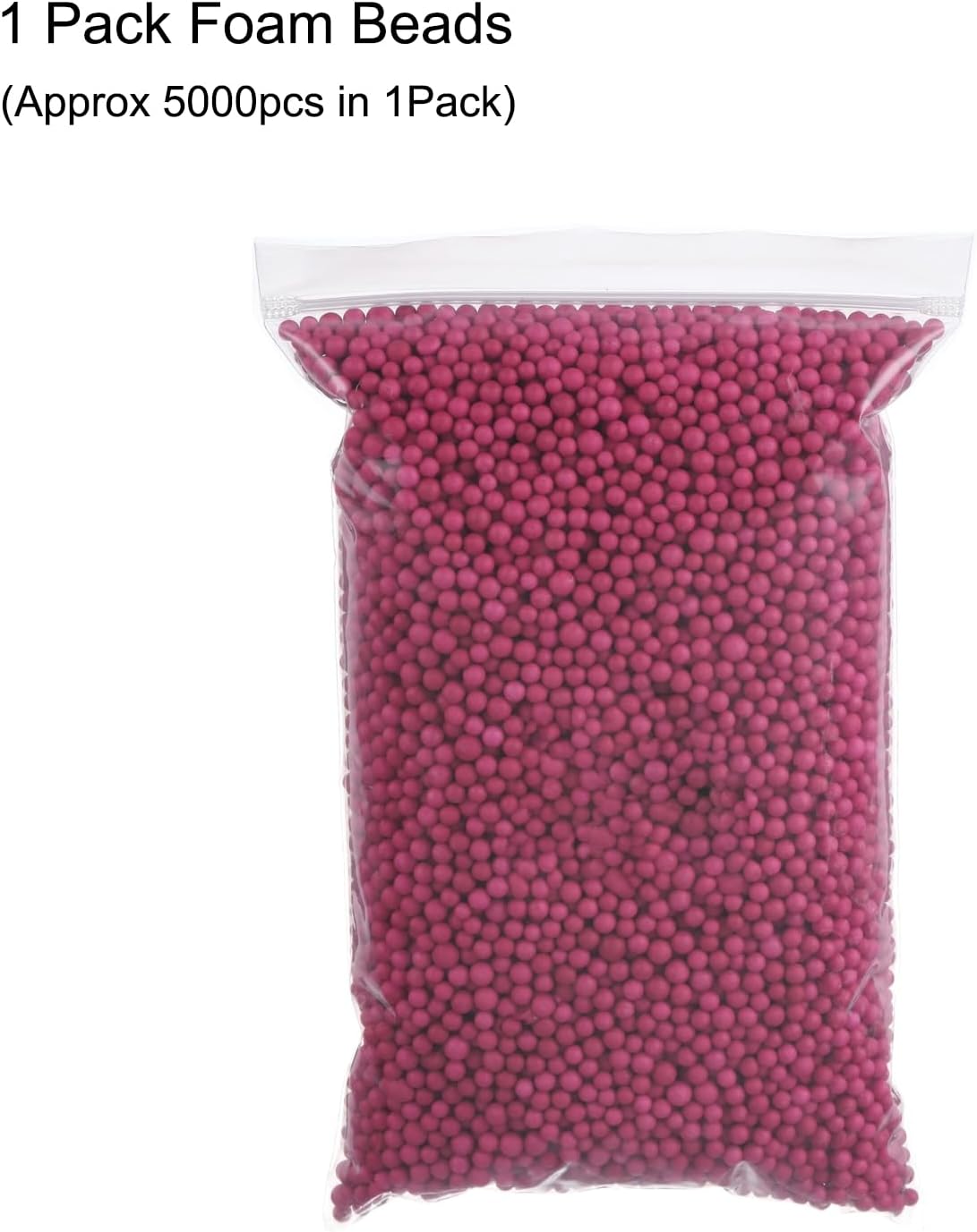 MECCANIXITY Foam Beads Foam Balls 4-6mm for Wedding and Party Decorations, Tiny Packing Balls, Arts DIY Crafts Supplies (Rose Red,1 Pack Approx 5000pcs)