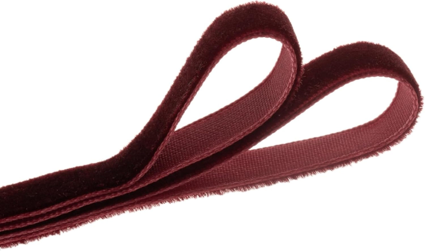Vintage Burgundy Velvet Ribbon, 3/8 Inch X 25Yd