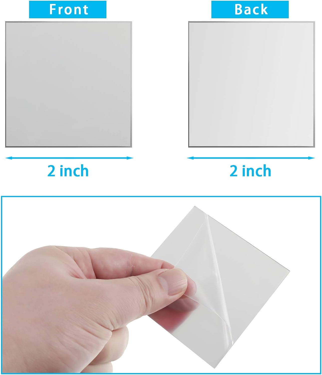 Jetec 50 Pieces Mini Size Square Mirror Adhesive Small Square Craft Mirror Tiles for Crafts and DIY Projects Supplies Home Decoration(2 x 2 Inch)