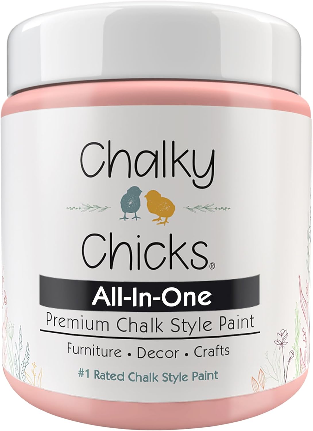 Chalky Chicks All-in-One Chalk Paint for Furniture or Cabinet - 4 Fl Oz - Matte Finish Sweet 16 (Pink) for Metal, Wood Furniture Paint - No Sanding All-in-One for Home Decor & Crafts, USA Made