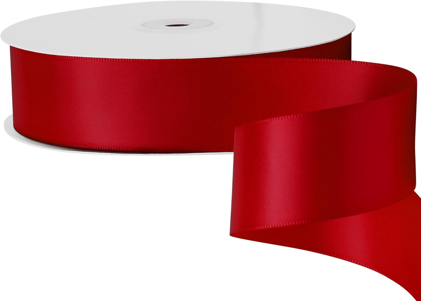 LIUYAXI Red Double Faced Satin Ribbon, 1-1/2" X Continuous 25 Yards, Ribbons Perfect for Gift Wrapping Wedding Bouquet Decor DIY Craft Bow Making & Other Projects