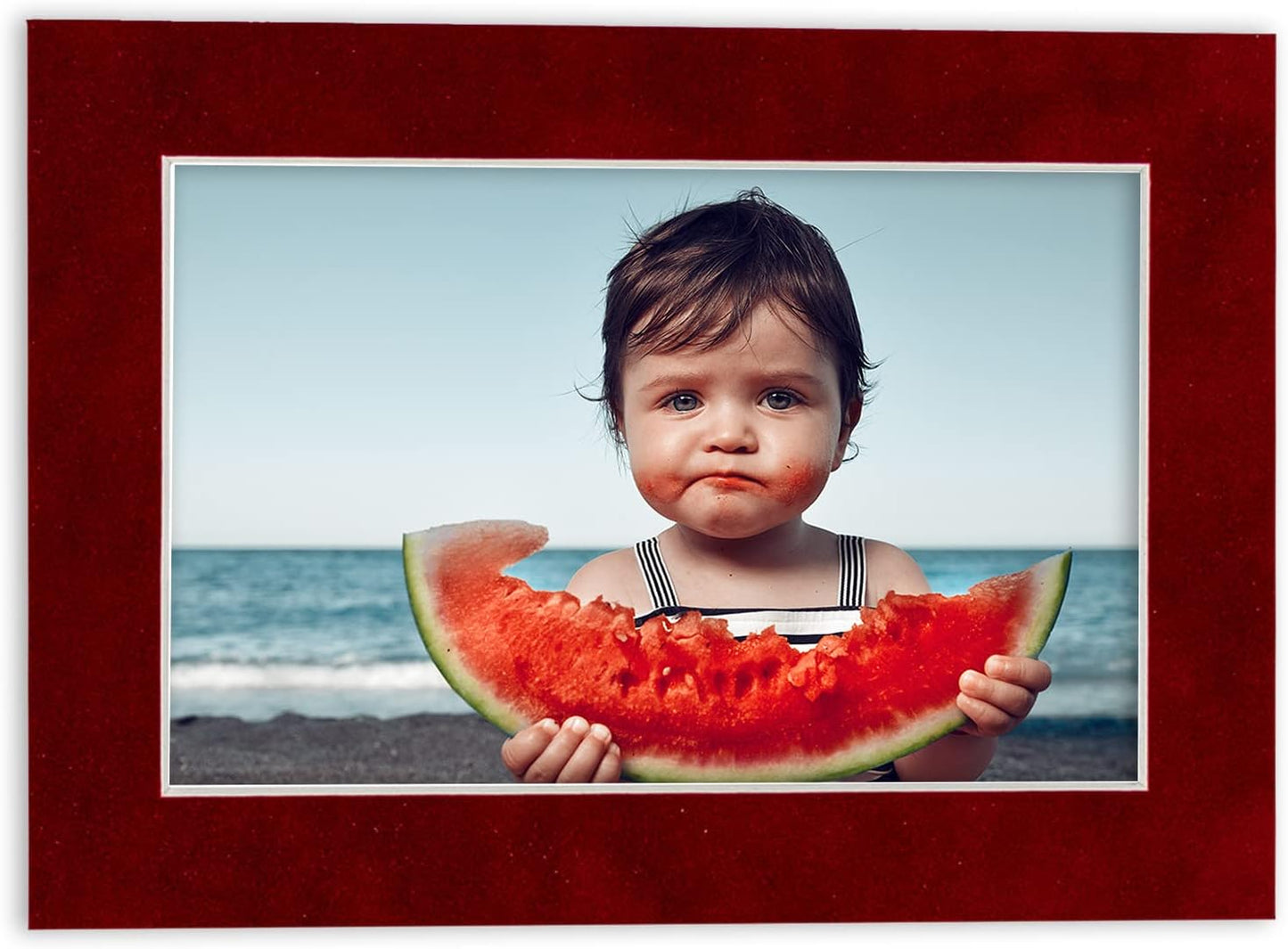 Pack of Ten Acid Free 11x14 Mats Bevel Cut for 8.5x11 Photos - Bright Red Suede Precut Matboards With Backing Boards and Self Seal Bags for Pictures, Framing - 4-ply Thickness