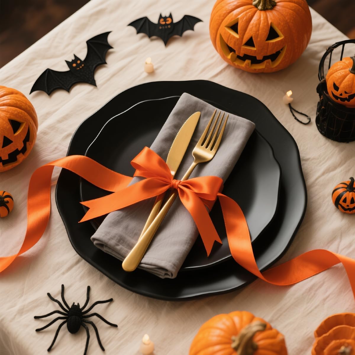 Orange Ribbon 5/8" Wide x 100 Yards, Orange Ribbon for Gift Wrapping, Halloween, Christmas, Wedding, Thanksgiving, Easter