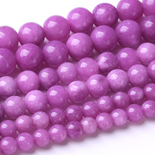 48PCS 8MM Purple Jade Beads Stone Beads Energy Healing Beads for DIY Jewelry Bracelet Necklace Making for Jewelry Making15Inch