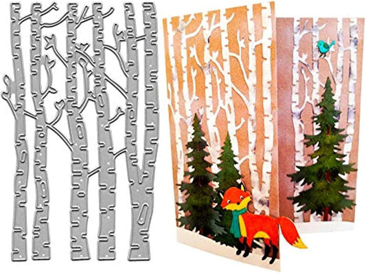 Lapoo Metal Cutting Die for Scrapbooking, 3D Backgrounds Frame New Cutting Dies DIY Album Card Making Decor Paper Craft Metal Die Cuts Party Wedding Decorations (Forest 3.6 x 6 in)