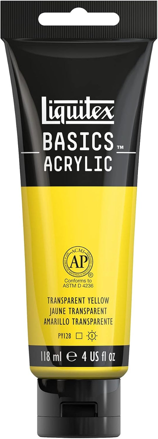Liquitex BASICS Acrylic Paint, 118ml (4-oz) Tube, Transparent Yellow