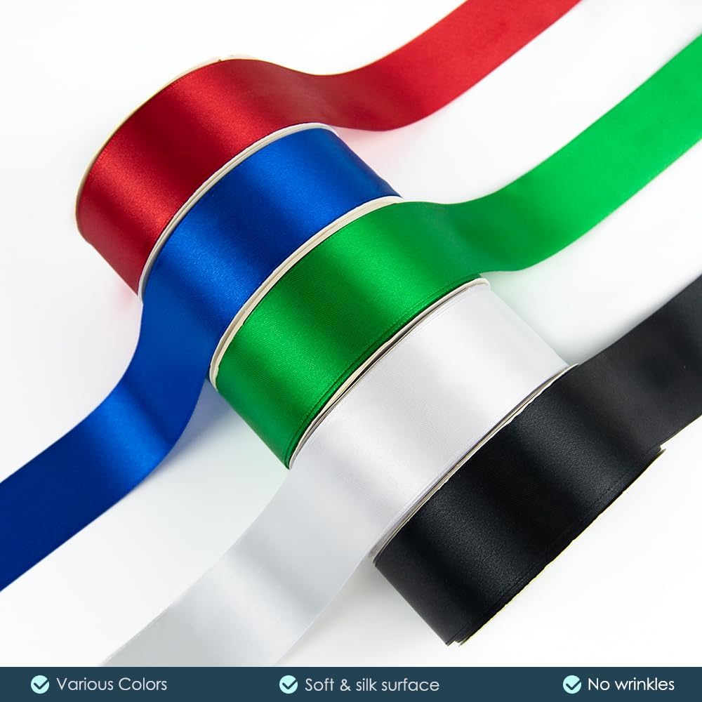 KMER LIFE 1-1/2" Wide x 50 Yards Purple Satin Ribbon - Perfect for Wedding Decor, Crafts, Gift Wrapping & Other Projects