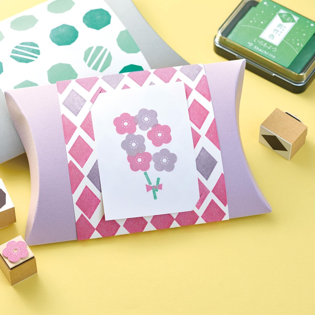 IROMOYO KOSAI Stamp PAD, Traditional, Shimmering Japanese Ink Colour, Oil-Based Ink pad - Brown