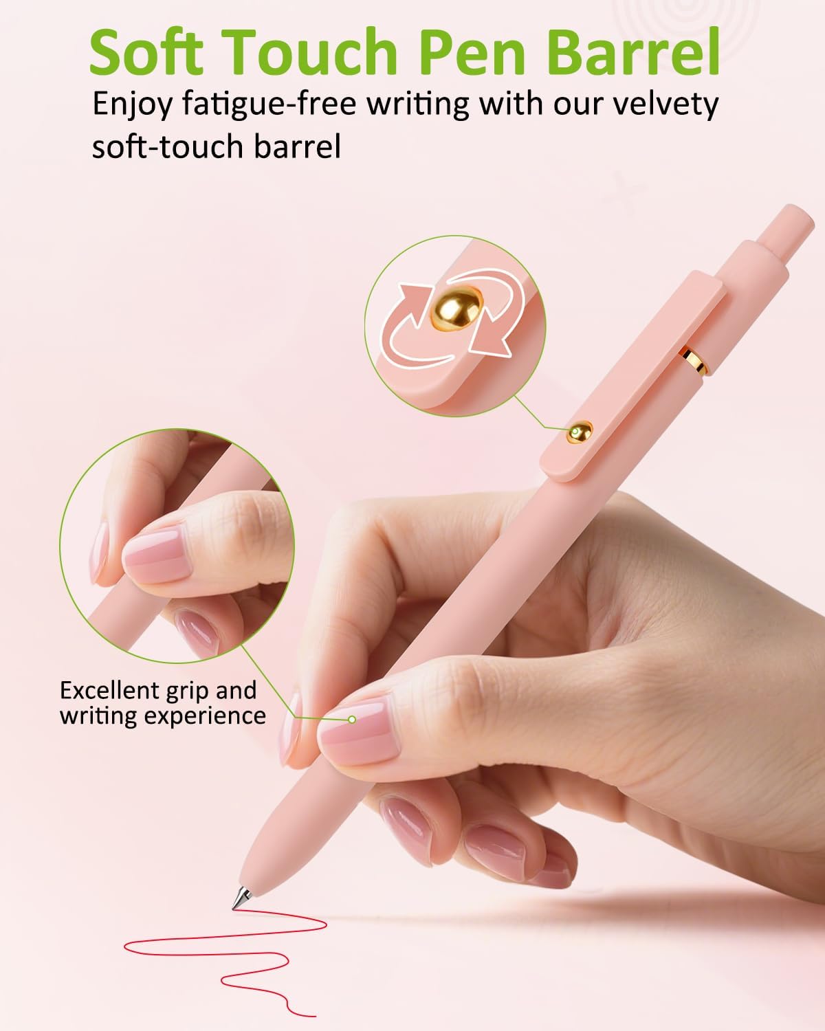 FIOVER Colored Pens, 6 Pack Colorful Gel Pens, Quick-Dry 0.7mm Medium Point for Journaling, Note Taking, Doodling, Aesthetic Office School Supplies, Gifts for Women Men(Multiple Colors)