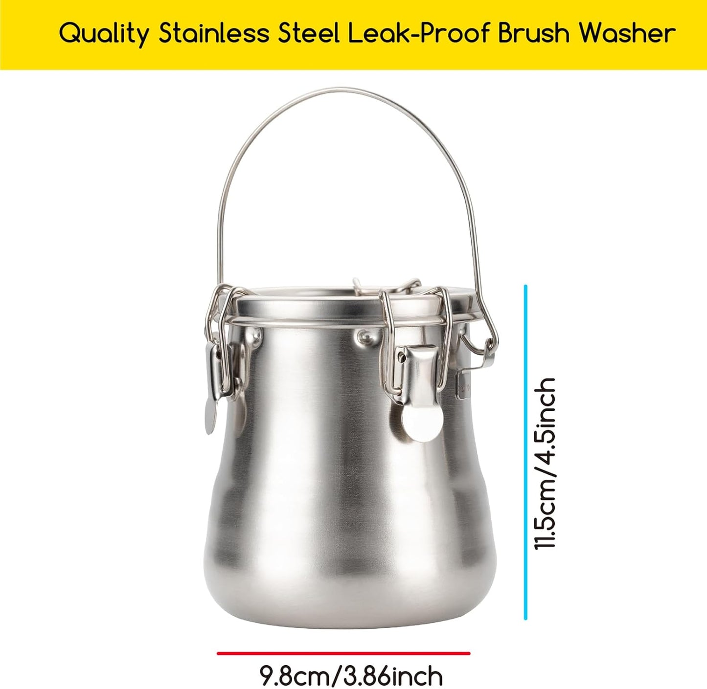 MEEDEN Portable Paint Brush Washer: Airtight Stainless Steel Artist Brush Cleaner for Oil & Acrylic Painting - Large