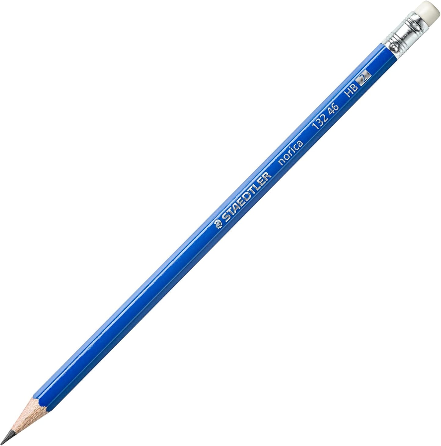 STAEDTLER Norica Pencil Set: 50 Pre-sharpened #2 HB Pencils with 50 Eraser Caps & Double-Hole Sharpener, Break-Resistant Lead, School Pack