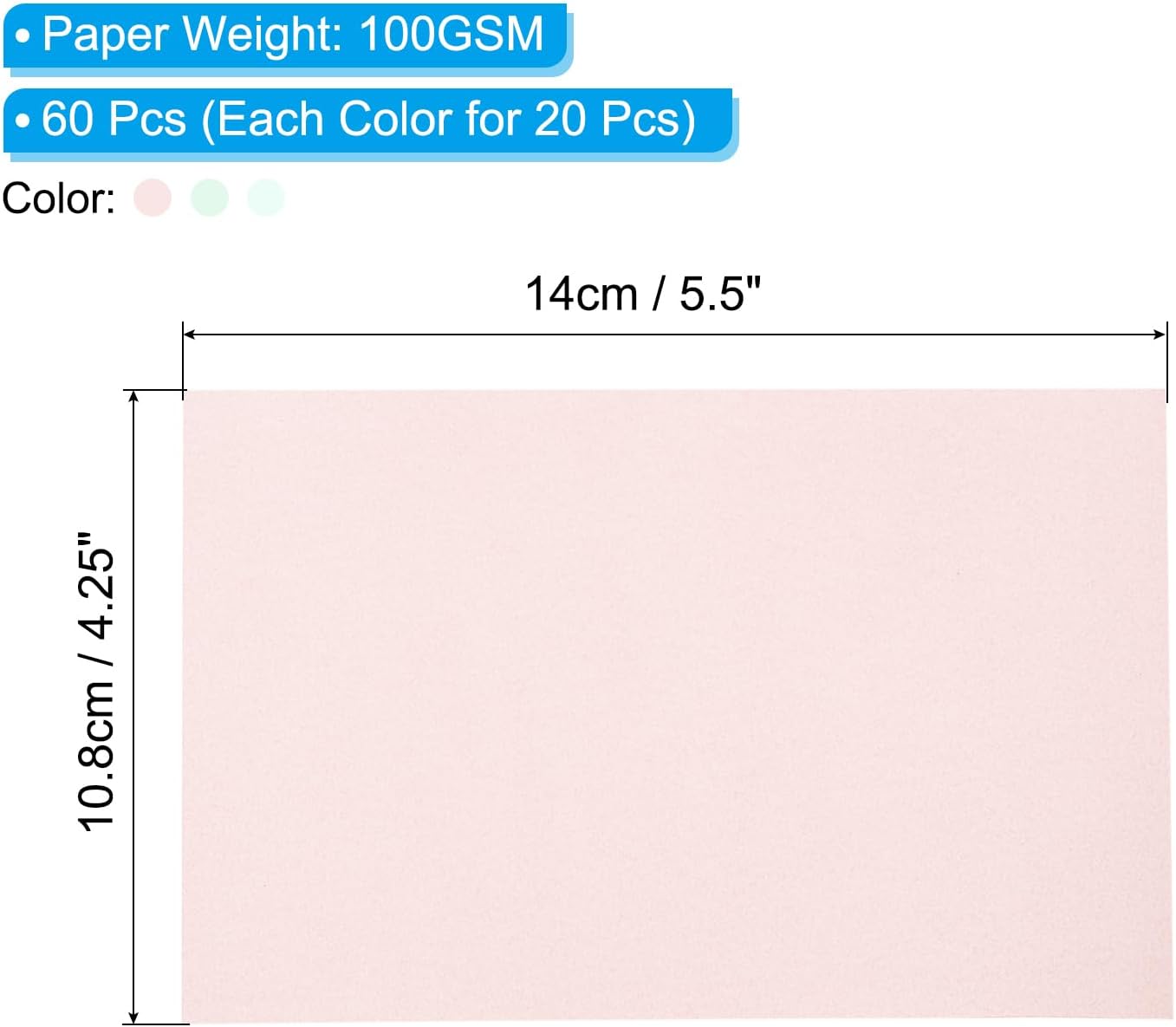 PATIKIL 60 Sheets Vellum Paper 4.25x5.5, Vellum Paper Printable Translucent Paper 100GSM Colored for Invitations Laser Inkjet Printing Card Making Crafting Wedding Tracing, Pink Green Blue