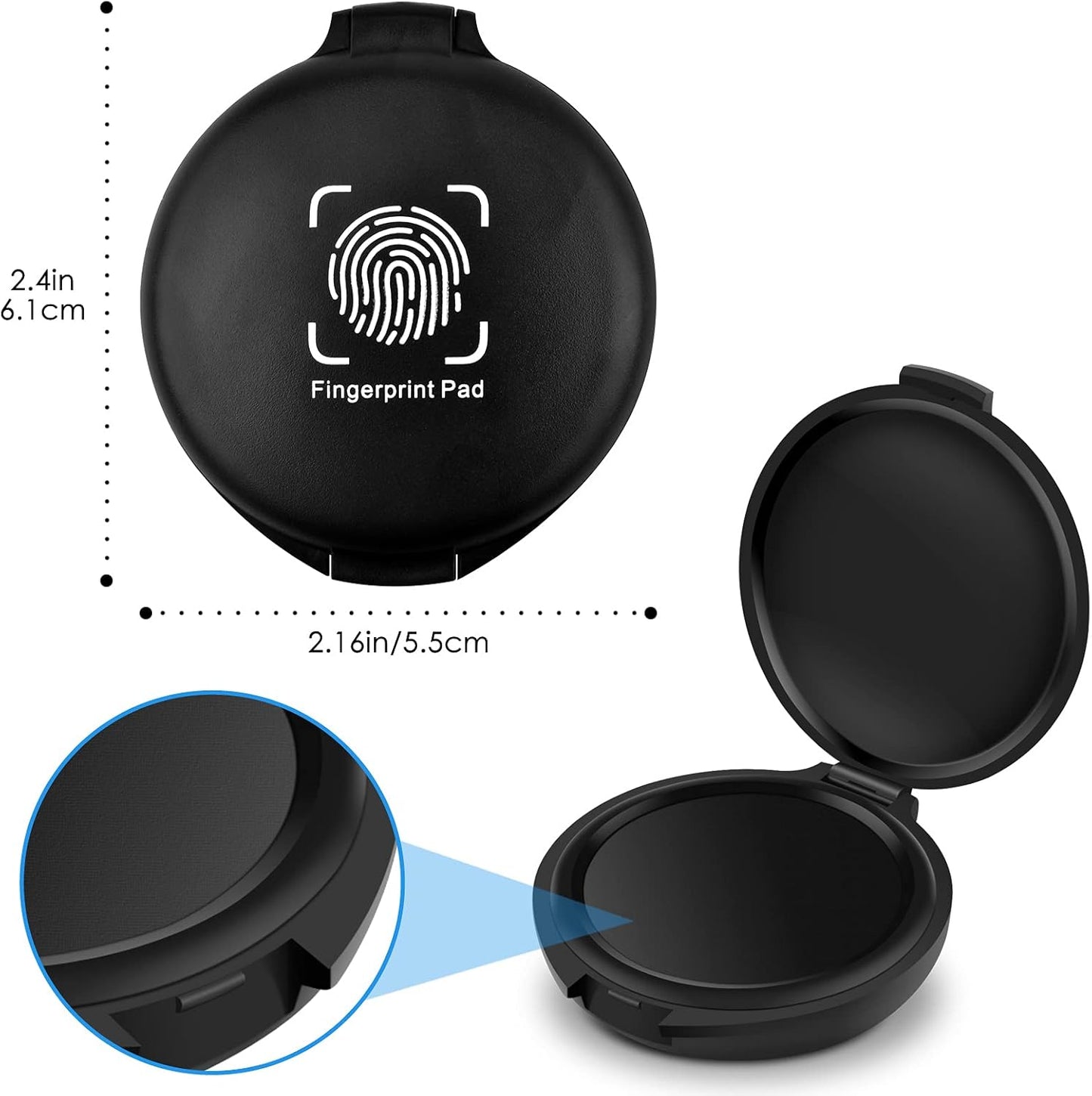 ERKOON 9 Pack Fingerprint Ink Pads, Thumbprint Ink Pad for Notary Supplies Identification Security ID Fingerprint Cards Fingerprint Black