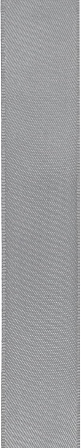 LIUYAXI Silver Double Faced Satin Ribbon, 3/8" X Continuous 25 Yards, Ribbons Perfect for Gift Wrapping Bows Bouquet Wedding Decor DIY Craft and More
