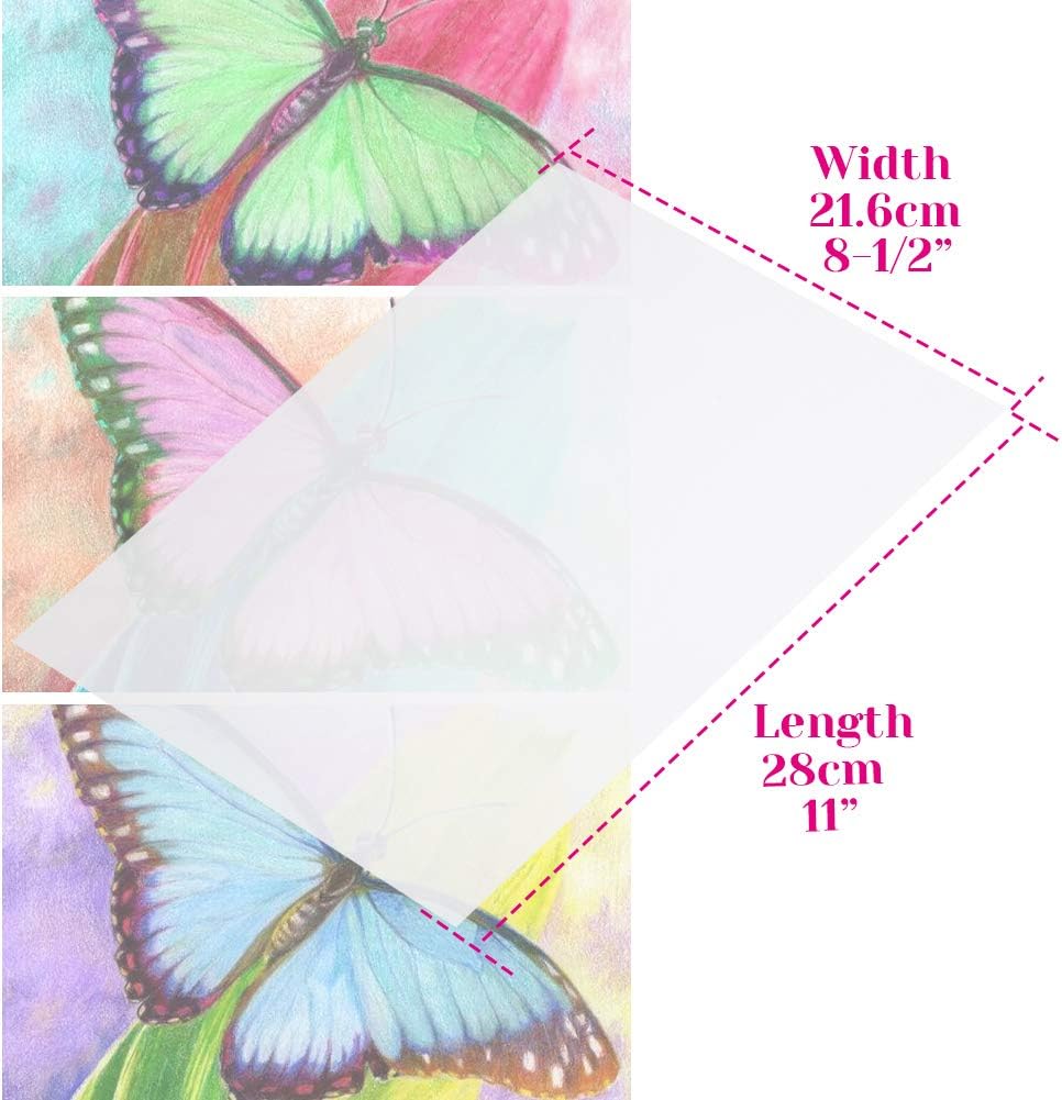 Vellum Paper, Cridoz 50 Sheets Vellum Transparent Paper 8.5 x 11 Inches Translucent Clear Paper for Printing Sketching Tracing Drawing Animation Wedding Invitations