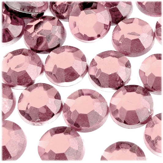 The Crafts Outlet 72pc Rhinestones Round 20mm - Flatback Light Rose Pink PNK