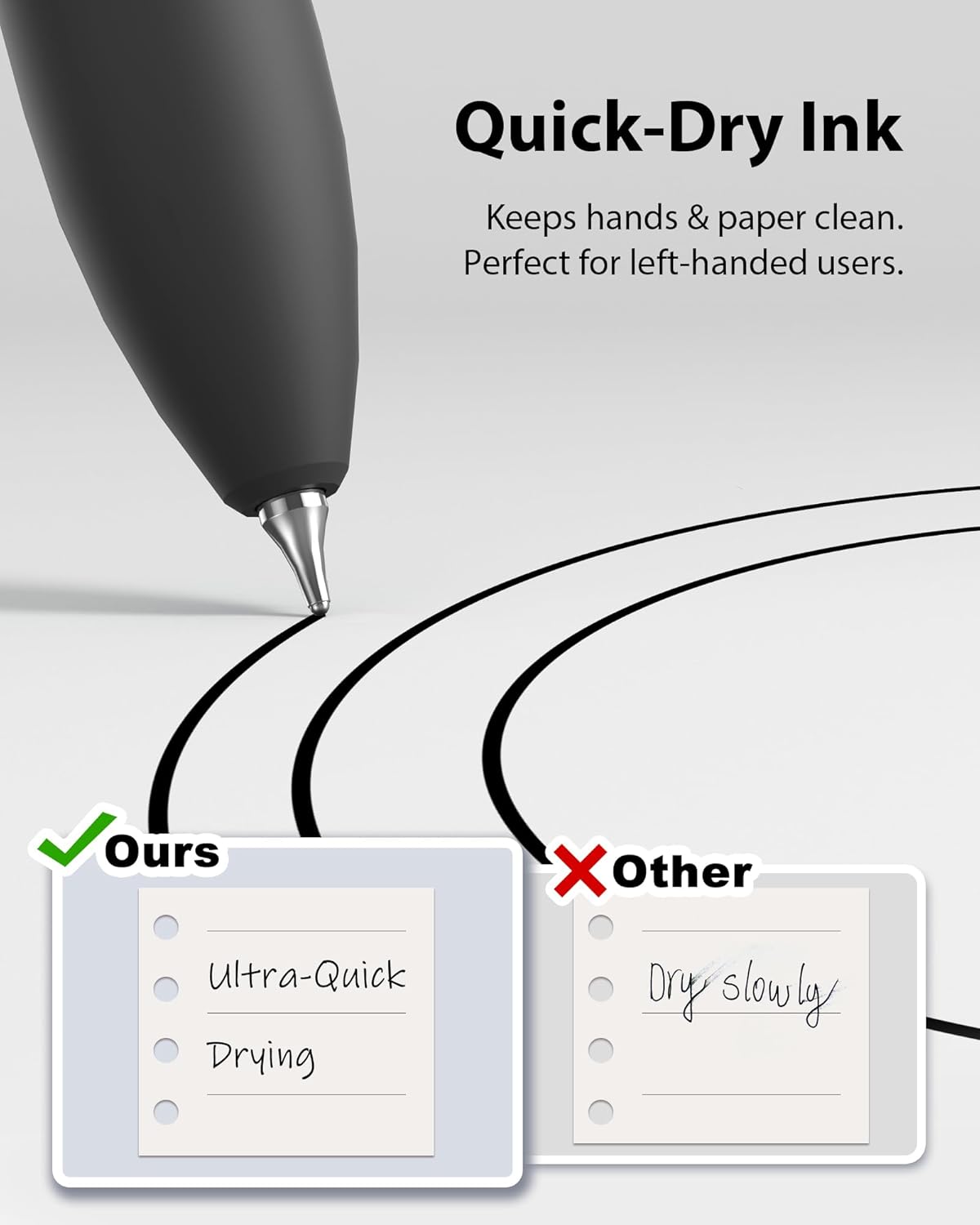 16 Pcs Gel Pens - 0.7mm Fine Point Smooth Writing Fidget Pens, Quick-Dry Long Lasting Black Ink, Office & School Supplies Men Women Student (16 Count, Black Ink)