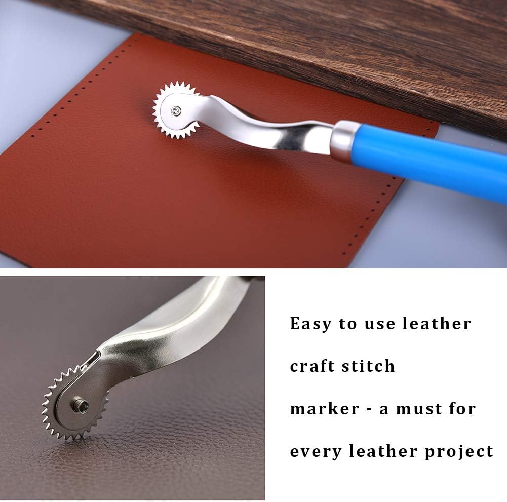 LUNARM 2 Pcs Tracing Wheel Sewing Tool, Plastic Handle Needle Point Tracing Wheel, Random Color Tracing Wheel Sewing Tool, Professional Stitch Marking Spacer for Arts and Leather Crafts