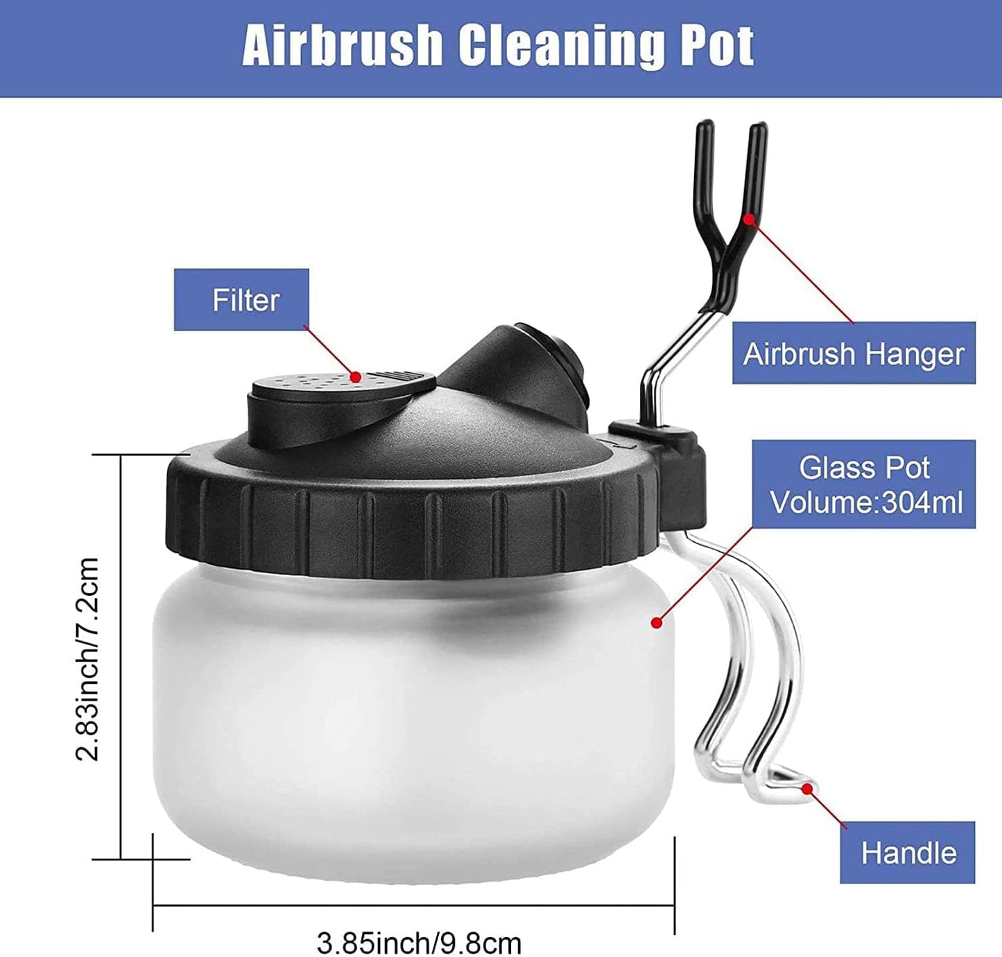 JOYABEST Multi-Purpose AirbrushCleaning Pot Airbrush Washing kit,with Spray GunCarburetorCleaning Tool Set,5 Cleaning Needles + 5 Nylon Brushes + 1 Repair Tool for Removing Nozzle Paint, Dirt