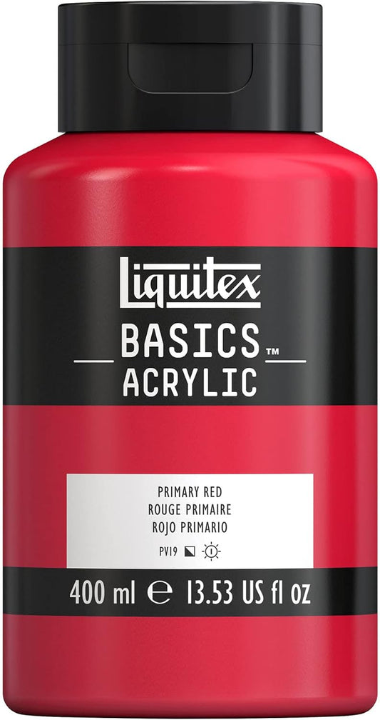 Liquitex BASICS Acrylic Paint, 400ml (13.5-oz) Bottle, Primary Red
