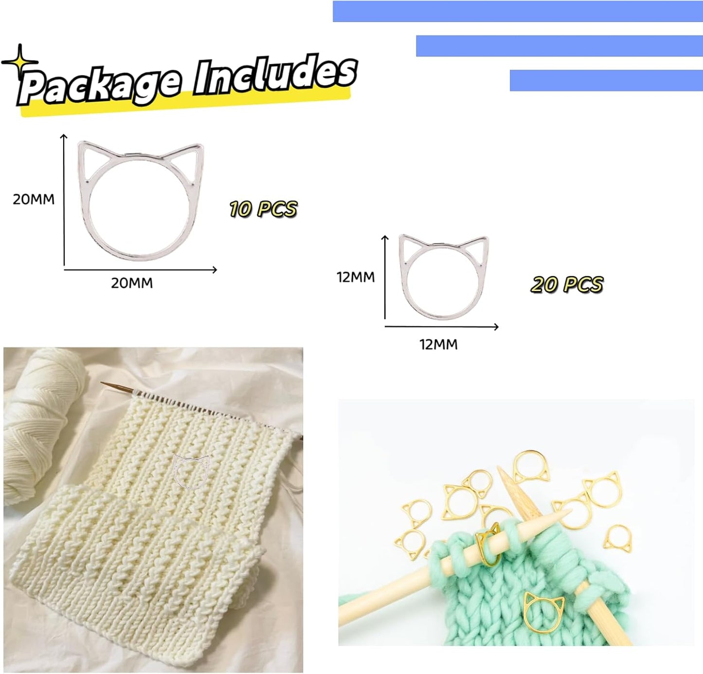 Hilsayum Cat Stitch Markers Cute Stitch Markers Metal Stitch Markers Knitting Accessories Stitch Markers for Crocheting