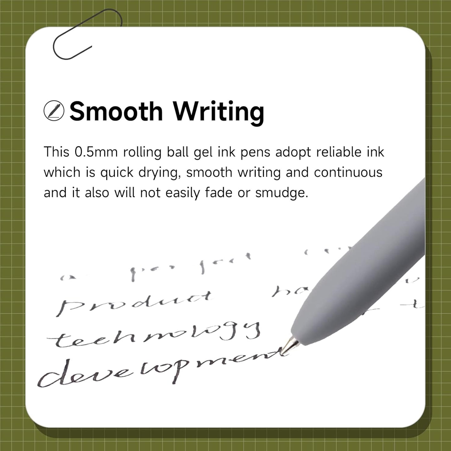 Gel Pens, 10 Pcs 0.5mm Fine Point Smooth Writing Pens High-End Series Black Ink Pens for Journaling Note Taking, School Office Supplies for Women Men (10 Pcs Mixed colors)