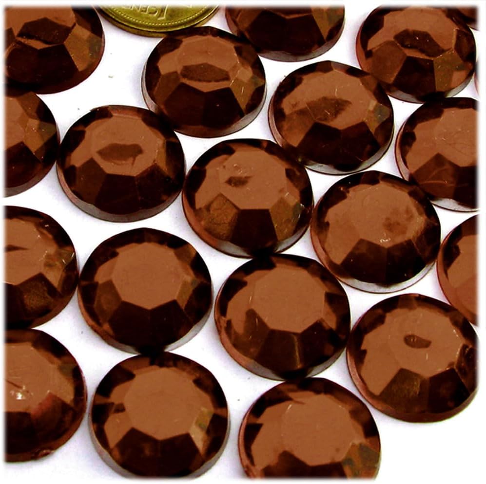 The Crafts Outlet 72pc Rhinestones Round 20mm - Flatback Beer Brown