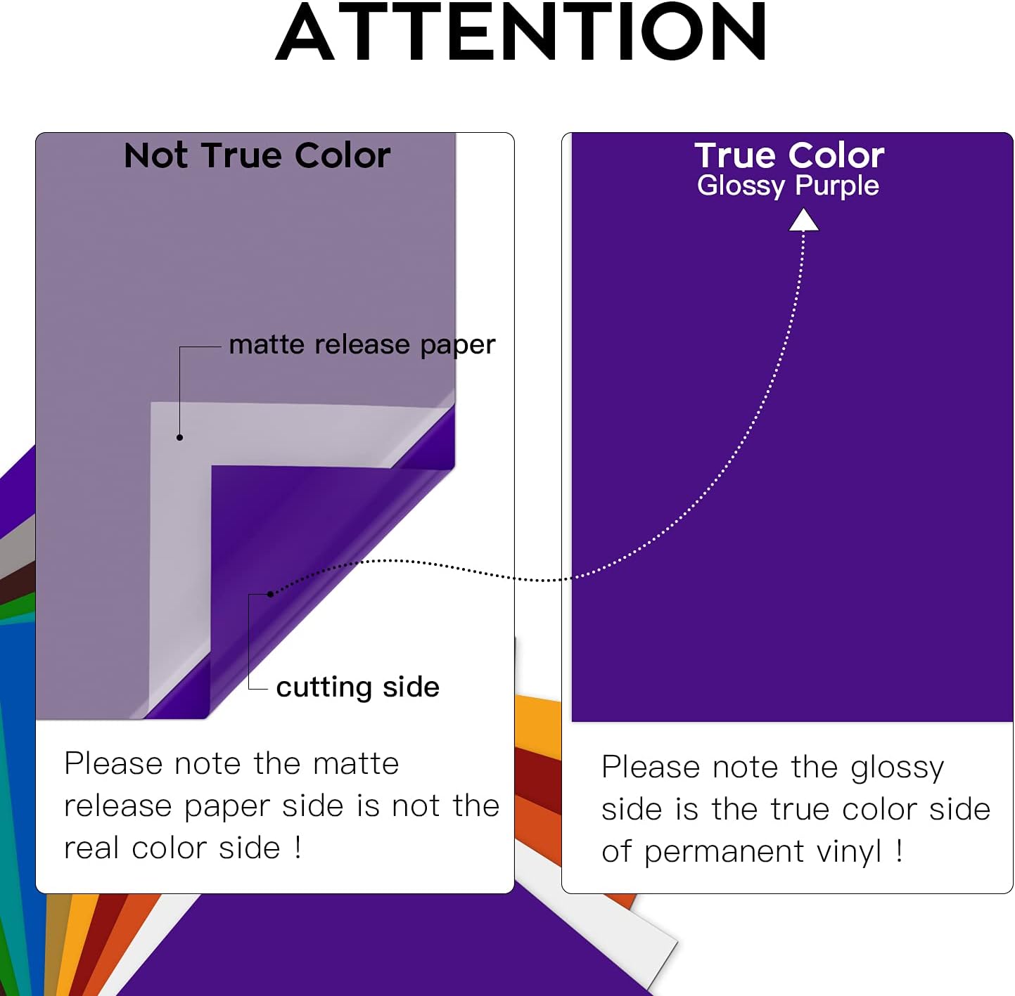 HTVRONT Purple Permanent Vinyl - 12 Sheets (10 Purple, 2 Transfer Tape) for Cutting Machine - 12" x 12" Glossy Vinyl for Party Decoration, Sticker, Craft Cutter, Car Decal