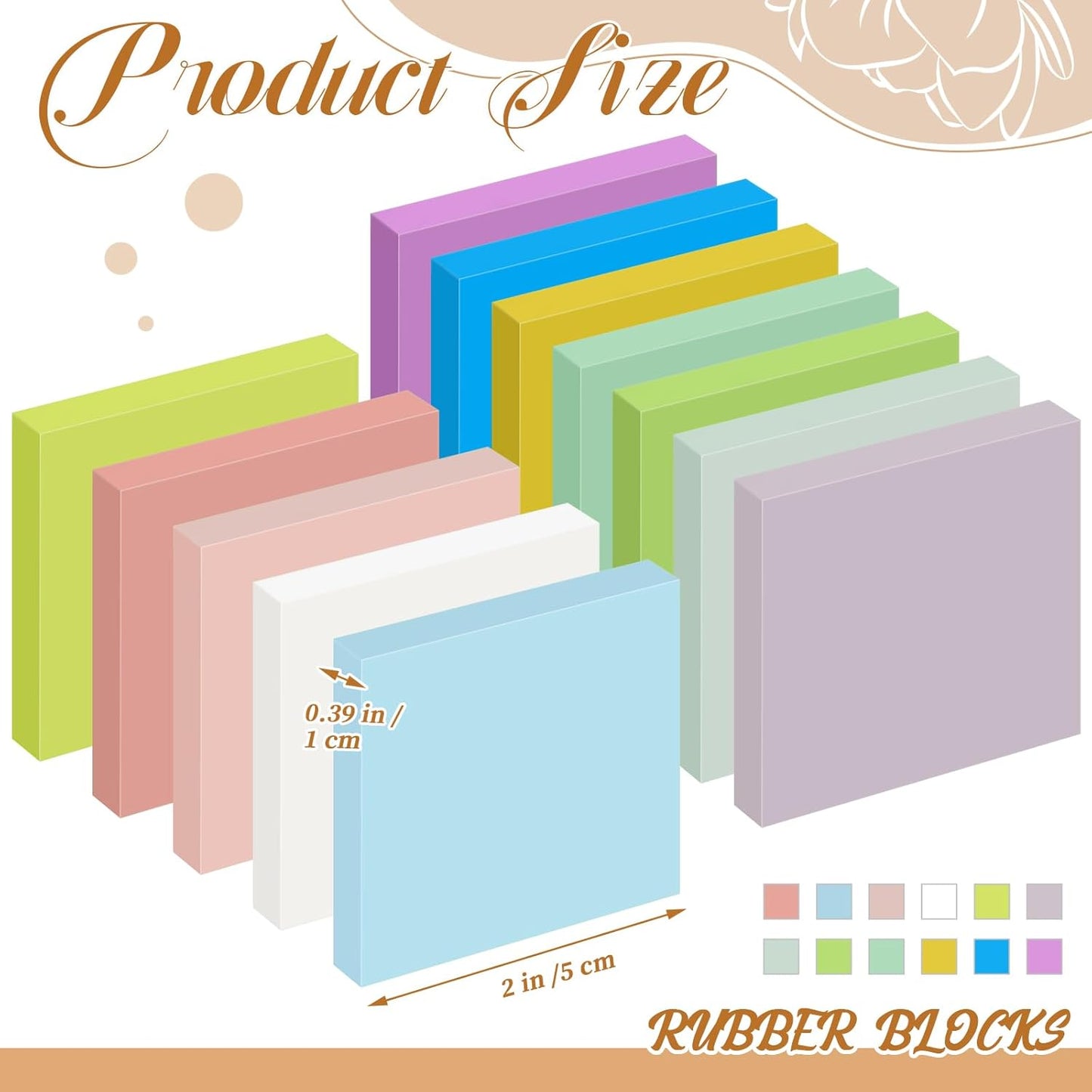 Frienda 24 Pcs 2" x 2" Rubber Carving Blocks Linoleum Blocks for Printmaking, Stamp Making, DIY Crafting, Scrapbook, Painting, Soft and Easy to Carve (Multicolor)