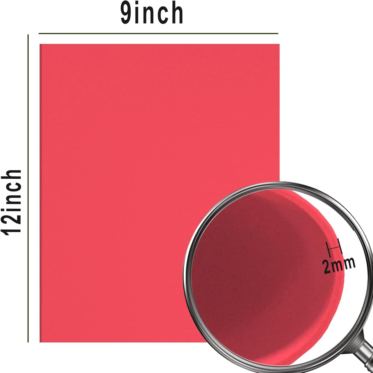 QIDIWIN EVA Foam Craft Sheets - 9x12 Inch 2mm Thick Versatile Non-Adhesive Foam for DIY, Cosplay, Scrapbooking, Classroom Projects - Durable, Flexible, Perfect for Crafting, 12 Pack(Red)