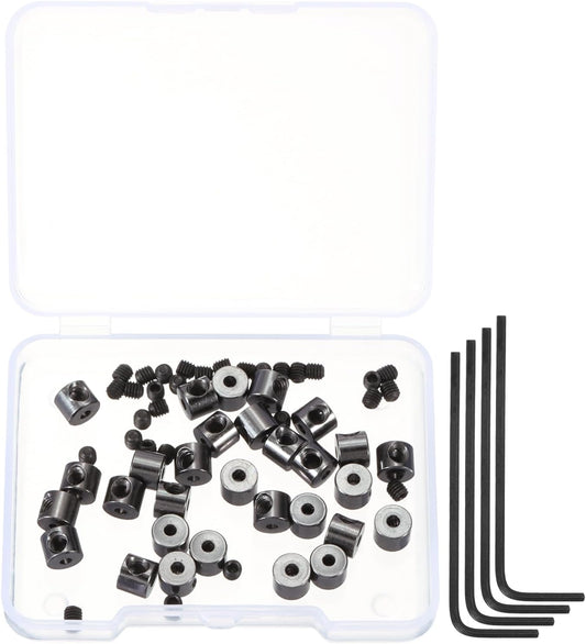 MECCANIXITY 30 Pcs Metal Locking Pin Backs, Locking Pin Keepers Locking Clasp 5mm(H) with 4 Wrench Replacement in Storage Case for Badge, Brooch, Black Tone