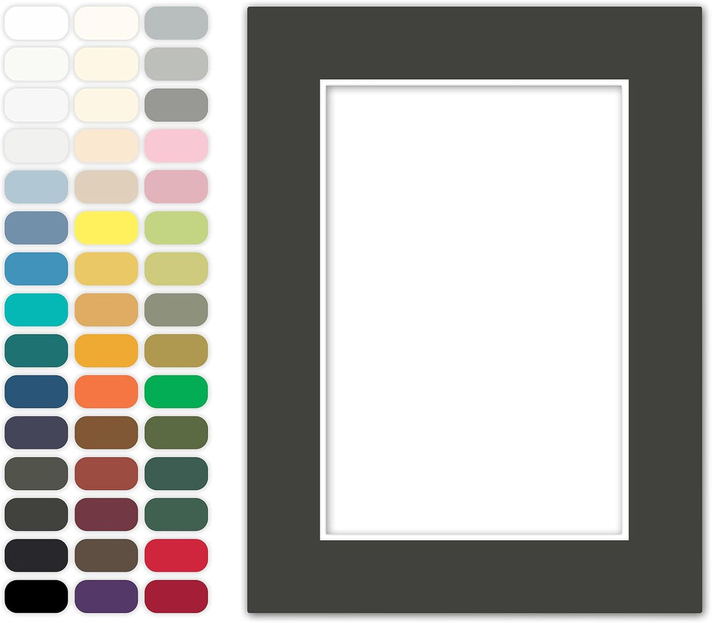 Poster Master Dark Gray Matboard – 4-Ply Acid-Free Picture Mat Board with 45° Beveled Cut, Made in USA, Custom Cut to Any Size, 1/16" Thickness for Framing & Displays