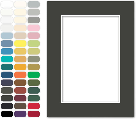 Poster Master Dark Gray Matboard – 4-Ply Acid-Free Picture Mat Board with 45° Beveled Cut, Made in USA, Custom Cut to Any Size, 1/16" Thickness for Framing & Displays