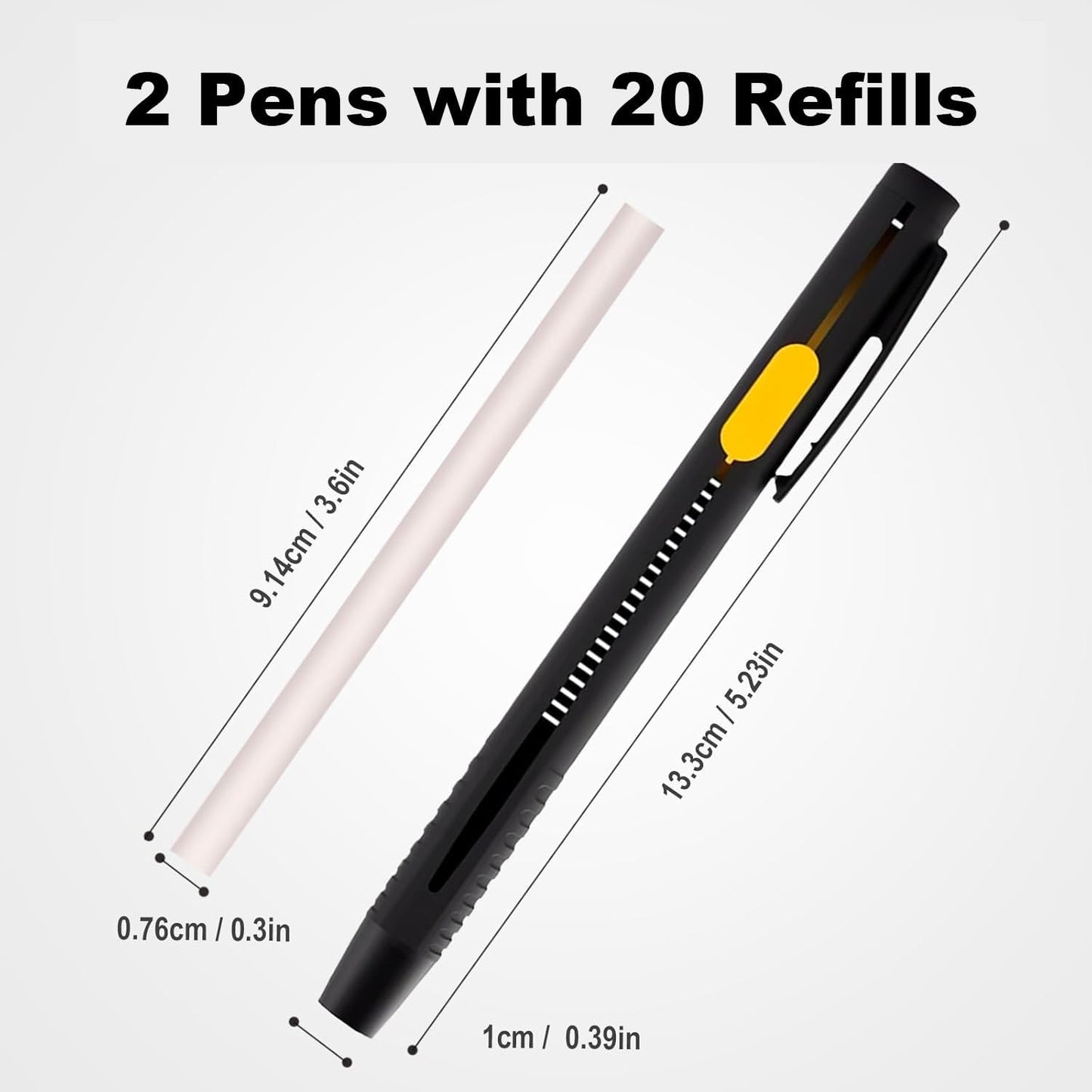 Heat Erasable Fabric Marking Pen Set, 2 Pens with 20 Refills, for Sewing, Quilting, Embroidery