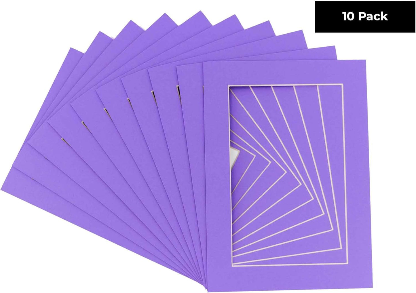 5x7 Mat for 8.5x11 Frame - Precut Mat Board Acid-Free Show Kit with Backing Board, and Clear Bags Light Purple 5x7 Photo Matte Made to Fit a 8.5x11 Picture Frame Matboard for Framing, Pack of 10 Mats