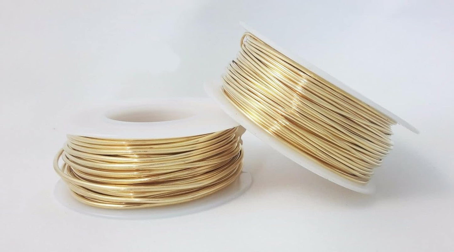 14 Gauge, Jeweler's Brass Wire, Red Brass, Round Dead Soft CDA #230 Alloy Jewelry Grade - 4oz (21FT) by CRAFT WIRE
