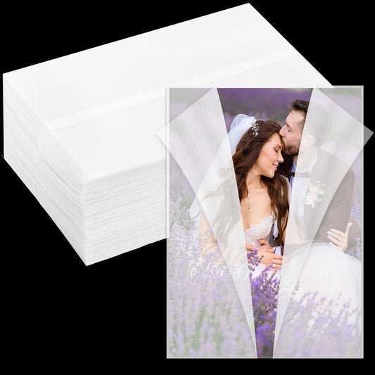 SuFly Pre-Folded Vellum Jackets for 5x7 Invitations, 90-Pack (60lb/93gsm) Translucent Vellum Paper 5x7 Sleeves, Invitation Jackets, Elegant Wedding Invitation Accessories, Envelope Liners, DIY Crafts.
