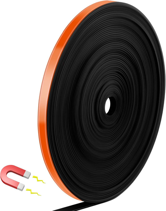 Magnetic Tape Roll Thin Strips, 0.39 Inch x 66 Feet Magnetic Board Dividers Whiteboard Graphic Decorative Tape Marking Line for Classroom Office Art Accessories(Orange)