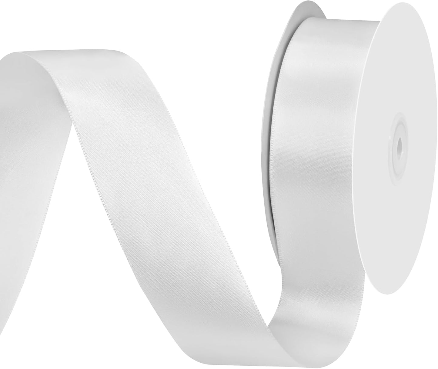 White Satin Ribbon 1-1/2" X 50 Yards Solid Color Double Faced Ribbons Perfect for Crafts, Wedding Decor, Bow Making, Arts Sewing and More