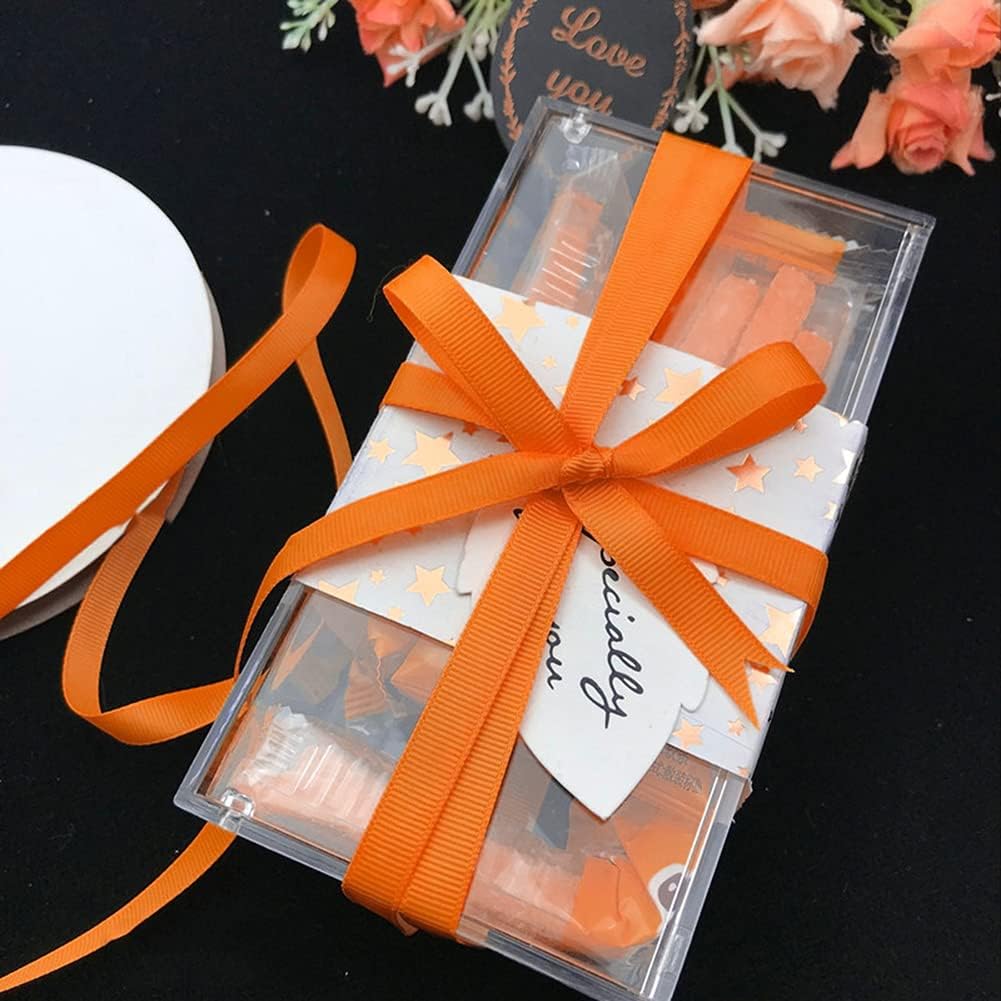 LIUYAXI 5/8" X 50 Yards Solid Orange Grosgrain Ribbon, Perfect for Crafts, Wedding Decor, DIY Hair Accessories, Sewing, Gift Package Wrapping and More